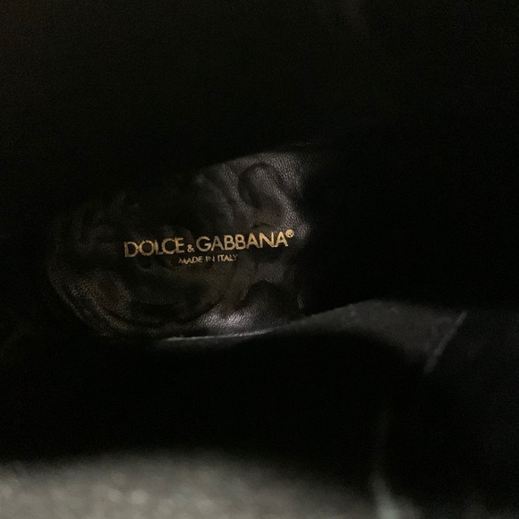 Dolce & Gabbana Burgundy Square Toe Chelsea Leather Boots - Picture 9 of 12